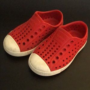 Native shoes (red) size 6